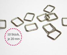 10 - Vierkant-Ringe 20x15mm - Taschenring
