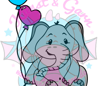 Plotterdatei - Elefant mit Luftballons