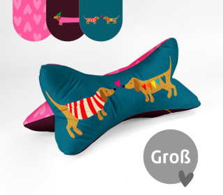 DIY-Nähset - Leseknochen - Groß - Wiener Dogs - Pink - Hamburger Liebe - Velvet - abby and amy