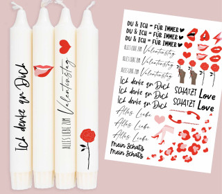 DIN A4 - Tattoofolie - Lips - Valentinstag - für Kerzen / Keramik