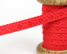 1m elastisches Schrägband  - Jacquard - 12mm - Rot