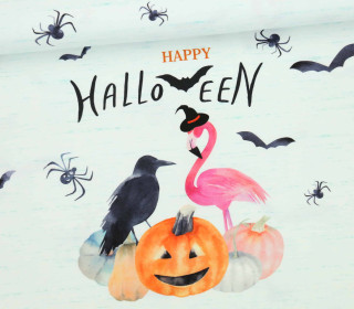 Jersey - Happy Trick or Treating mint - Halloween - Paneel  - Aqua/Mint Meliert - Bio-Qualität - abby and me