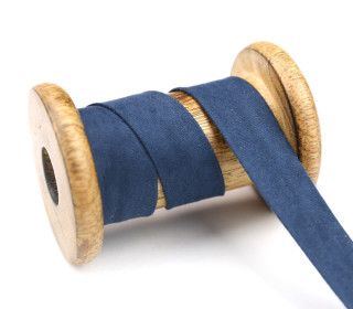 1m Schrägband - Saumband - Wildlederoptik - 20mm - Nachtblau