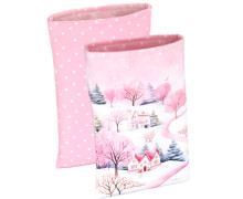 DIY-NÄHSET - Buchtasche - Winterlandschaft - Rosa - Softshell - abby and amy