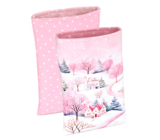 DIY-NÄHSET - Buchtasche - Winterlandschaft - Rosa - Softshell - abby and amy