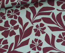 Rosella Stretch - Viskose - Blusenstoff - Leaves And Blossoms - Altgrün