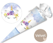 DIY-Nähset Schultüte - GESCHWISTERTÜTE - Little Unicorn Aquarell - Velvet - abby and amy