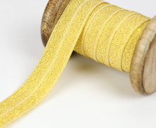 1m Faltgummi - elastisch - Glitzer - Faltband - 20mm - Maisgelb Gold