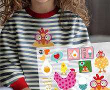 Onkel Bo's Bügelbilder - DIN A4 - Hühnerliebe - kleine Motive - ela ideen