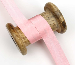 1 m Schrägband - Satinoptik - Uni - 20mm - Babyrosa