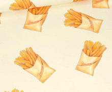 Sommersweat - Pommes gehen immer - Kombistoff - Ecru - Bio Qualität - Karin Kloos - abby and me