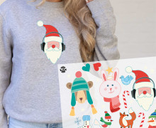 Onkel Bo's Bügelbilder - DIN A4 - Snowbunny and friends - Hamburger Liebe