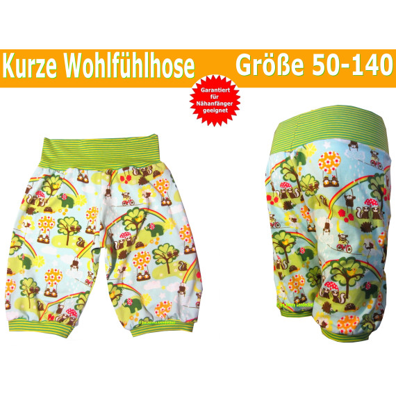 Schnittmuster kurze Pumphose für Babys & Kinder, Kinderhose, Babyhose - inkl. Nähanleitung