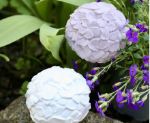 Silikon - Gießform - Dekokugel mit 3D Blüten - Gartenstecker - vielfältig nutzbar