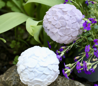Silikon - Gießform - Dekokugel mit 3D Blüten - Gartenstecker - vielfältig nutzbar