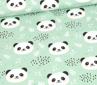 Sommersweat - Cute Pandas - Mint - Bio Qualität - abby and me