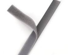 1 Klettband Zuschnitt - Klettverschluss - Zum Nähen - Hook & Loop - 20mm x 50cm - Grau