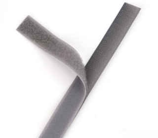 1 Klettband Zuschnitt - Klettverschluss - Zum Nähen - Hook & Loop - 20mm x 50cm - Grau