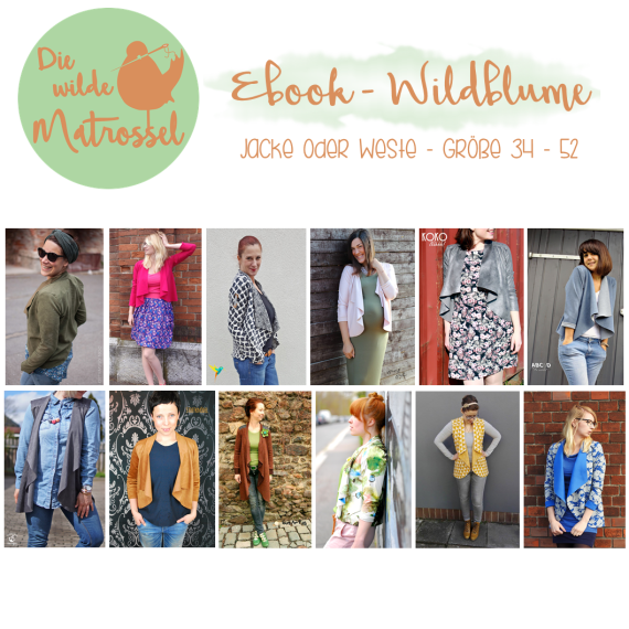 Ebook Wildblume Jacke oder Weste – Größe 34-52