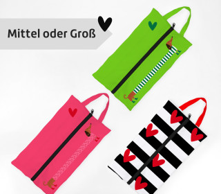 DIY-Nähset - 3 Schuhbeutel - Dackel - GRÖSSENAUSWAHL - Outdoorstoff - abby and amy