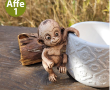 Silikon - Gießform - Topfhänger Affchen - Kletteraffen - Charlie & Lui - Affe 1 - vielfältig nutzbar