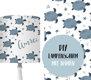 DIY Lampenschirm - Mystical Sea - Turtles - Set - personalisierbar - zum Selbermachen