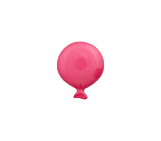 1 Polyesterknopf - Rund - 15mm - Öse - Kinder - Luftballon - Pink