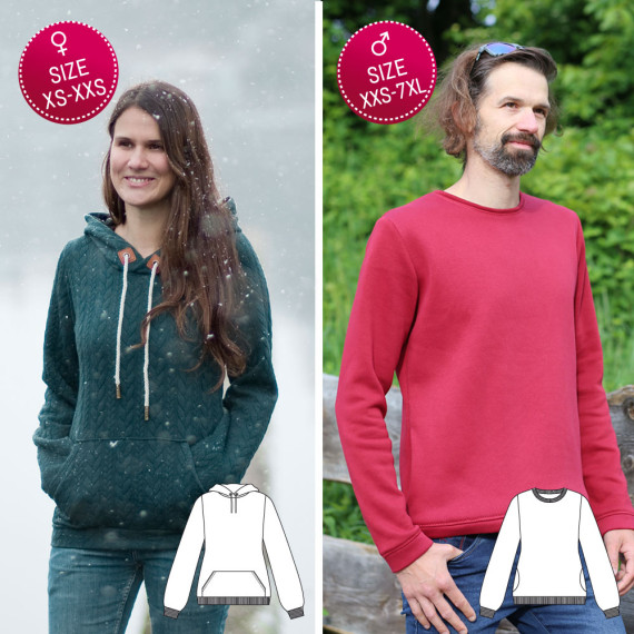 Pattern Pullover Hoodie Nafi + Nafia Sweater Bundle