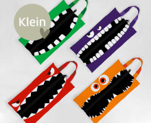 DIY-Nähset - 4 Schuhbeutel - KLEIN - Monsterparty - Outdoorstoff - abby and amy
