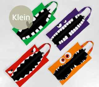 DIY-Nähset - 4 Schuhbeutel - KLEIN - Monsterparty - Outdoorstoff - abby and amy