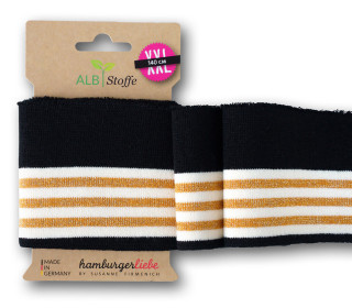 Bio-Bündchen - College - Glam - 7 Stripes - Glossy - Multi - Cuff Me - Hamburger Liebe - Schwarz