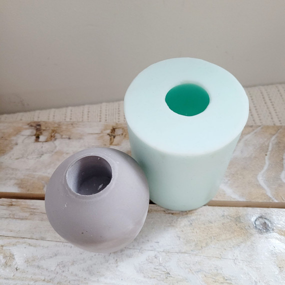 Silikon - Gießform - Kerzenhalter / Vase - oval - 2in1 - vielfältig nutzbar