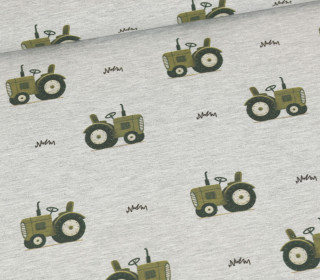 Jersey - Fahrzeugspaß - Traktor - Grün - Grau Meliert - abby and me