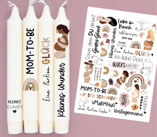 DIN A4 - Tattoofolie - Schwangerschaft - für Kerzen / Keramik