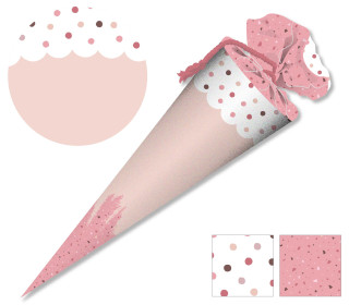 DIY-Nähset Schultüte - Konfetti Punkte - Rosa - zum selber Nähen