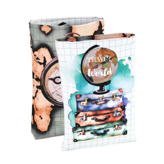 DIY-NÄHSET - Buchtasche - Travel The World - Softshell - abby and amy