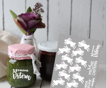 Rub-On Sticker - Hasen - weiß - Hamburger Liebe - Tante Henni Rubon - vielfältig nutzbar