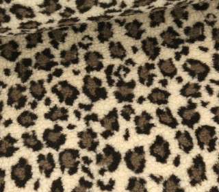 Teddystoff - Teddy - Kleines Leopardenmuster - Ecru