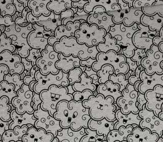 Sommersweat - Cute Doodles - Schwarz - Grau Meliert - abby and me