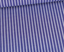 Baumwolle - Webware - Yarn Dyed - Weiße Streifen - Dunkelblau