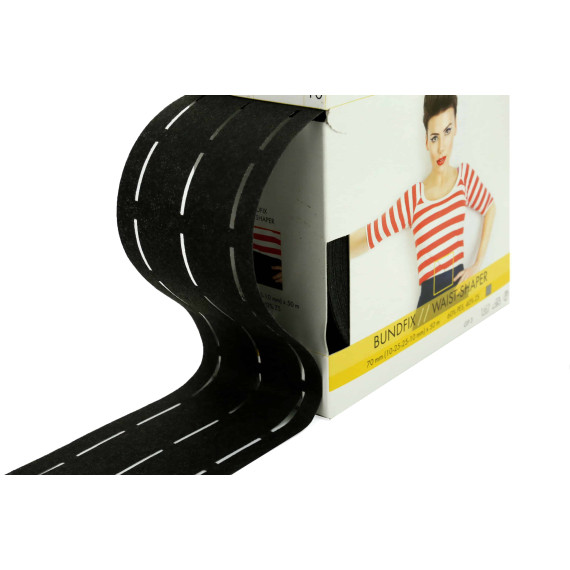 1 Meter Bundfix GP3 - Bundeinlage - 70mm - Vlieseline - Schwarz