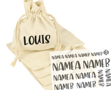 Onkel Bo's Bügelbilder - DIN A5 - 2 Namen - kurz - Blockschrift