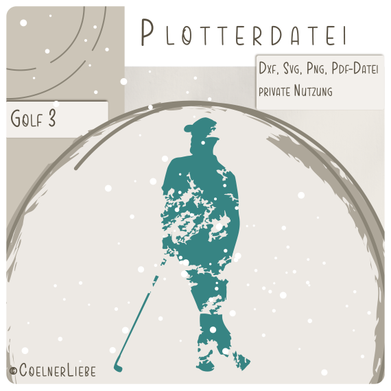 Plotterdatei Golf Spieler 3 - ein Sport mit Stil
