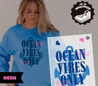 Onkel Bo's Neon Bügelbilder - DIN A4 - Ocean Vibes Only - BIG