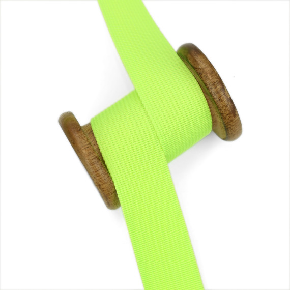 1m Weiches Gurtband - Feine Struktur - Uni - 30mm - Neonlimette
