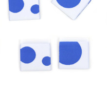 1 Label - Blaue Punkte - Weiß