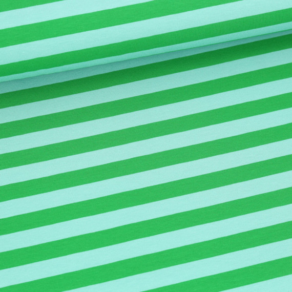 Bio-Jersey - Summer Stripes - Grün/Pastelltürkis - Hamburger Liebe