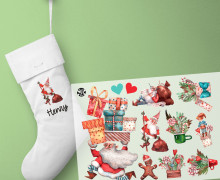 Onkel Bo's Bügelbilder - DIN A4 - Santas and his little Elf