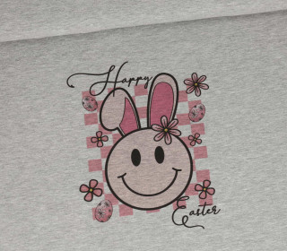 Sommersweat - Pink Bunny - Happy Easter - Paneel - Grau Meliert - abby and me