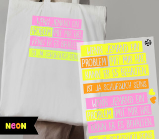 Onkel Bo's Neon Bügelbilder - DIN A4 - Wenn jemand ein Problem mit mir hat
